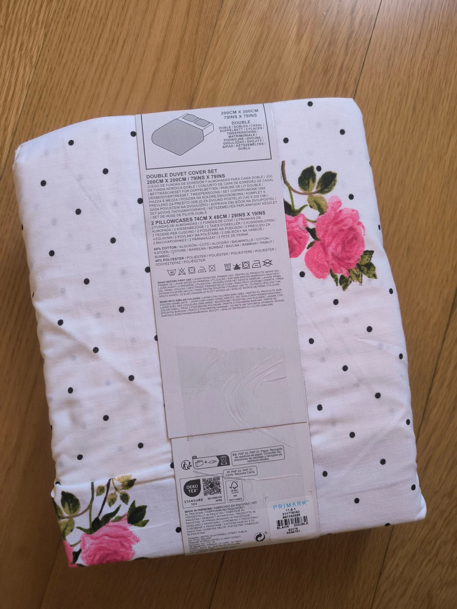 Housse de couette double à pois et fleurs Primark – photo 5